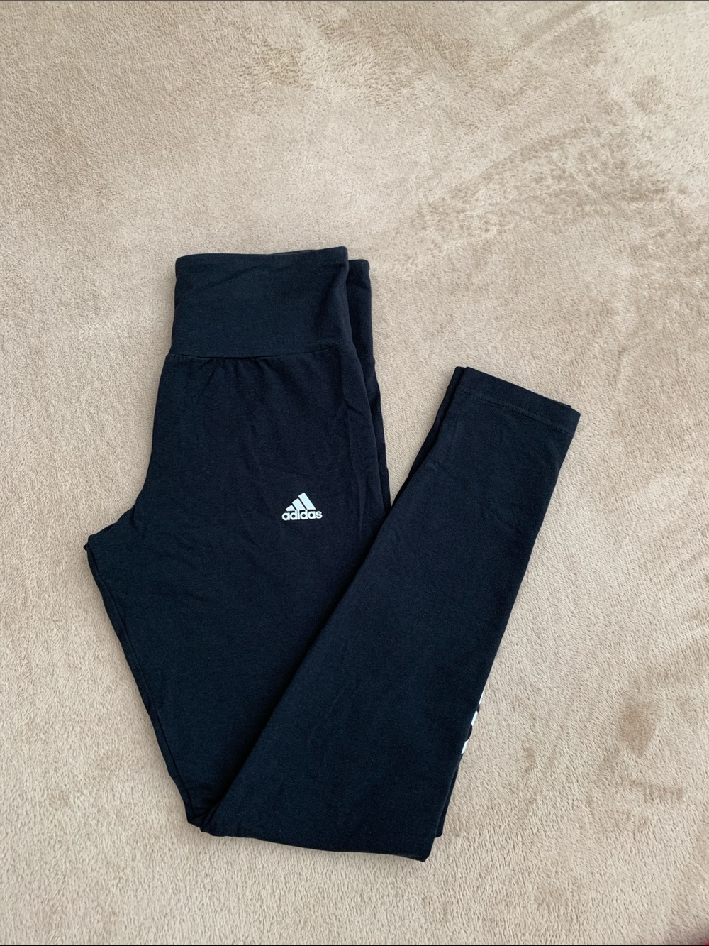 adidas Black Leggings with Side Script Size M